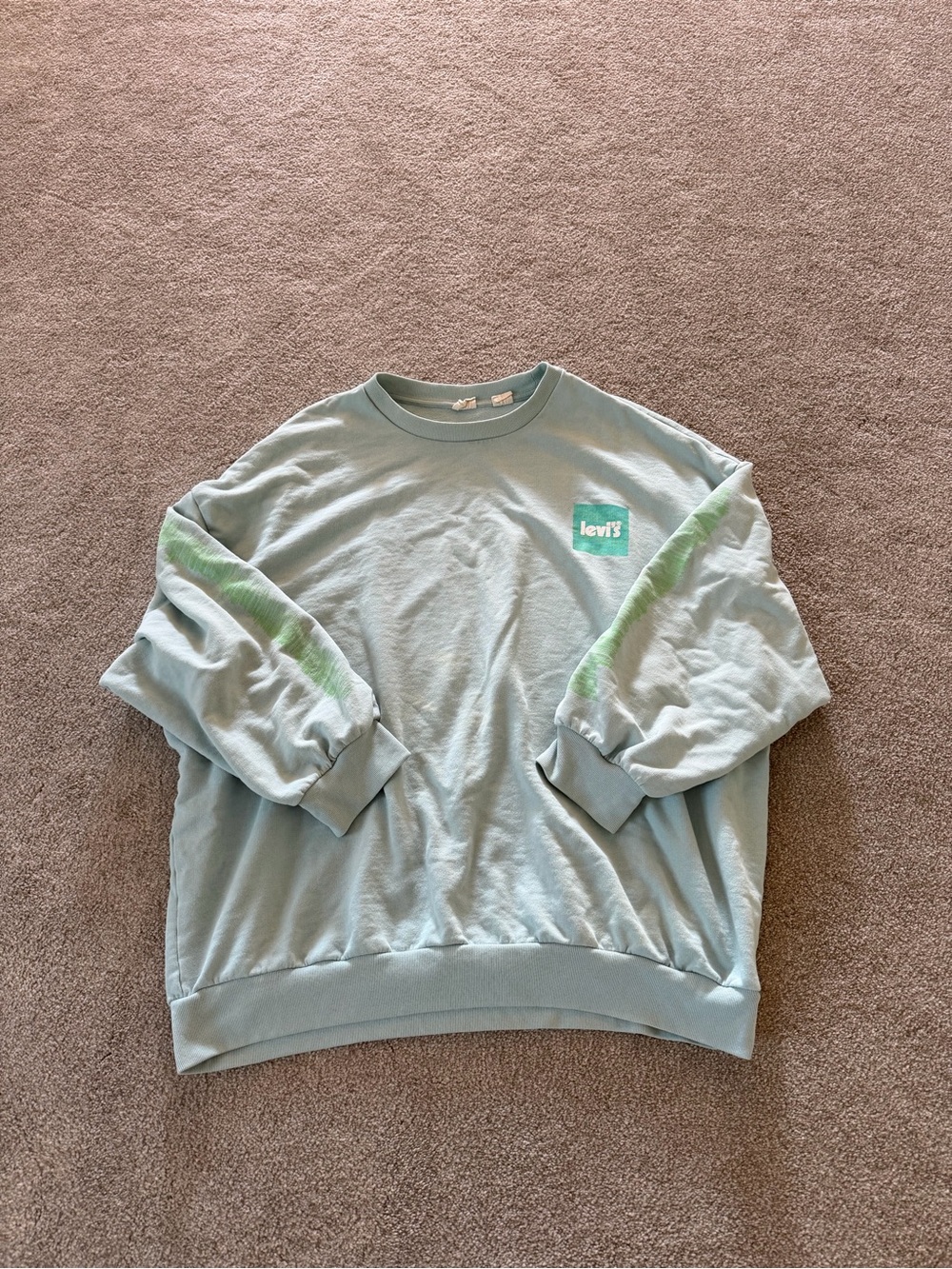 Levi's Light Blue Sweatshirt with Green Accents